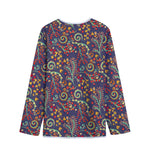 Mandala Floral Bohemian Pattern Print Long Sleeve Short Coat