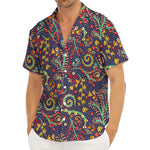 Mandala Floral Bohemian Pattern Print Men's Deep V-Neck Shirt