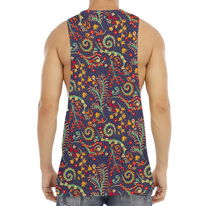 Mandala Floral Bohemian Pattern Print Men's Muscle Tank Top