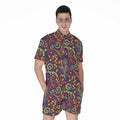 Mandala Floral Bohemian Pattern Print Men's Romper