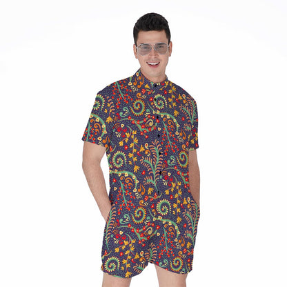 Mandala Floral Bohemian Pattern Print Men's Rompers