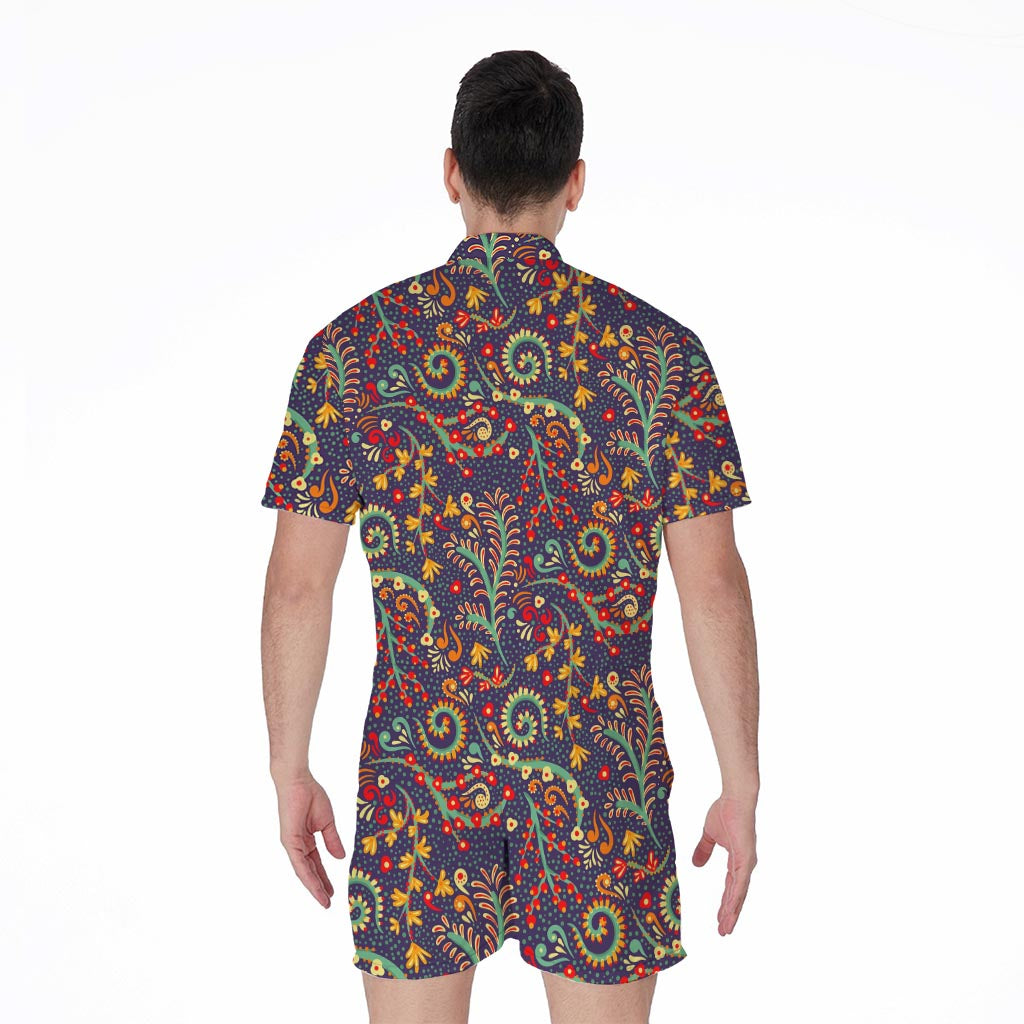 Mandala Floral Bohemian Pattern Print Men's Rompers