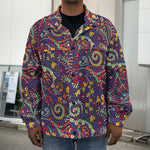 Mandala Floral Bohemian Pattern Print Men's Shirt Jacket