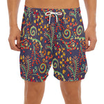 Mandala Floral Bohemian Pattern Print Men's Split Running Shorts