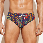 Mandala Floral Bohemian Pattern Print Men's Swim Briefs