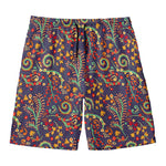 Mandala Floral Bohemian Pattern Print Men's Swim Trunks