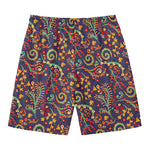 Mandala Floral Bohemian Pattern Print Men's Swim Trunks
