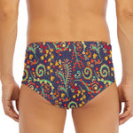Mandala Floral Bohemian Pattern Print Men's Triangle Swim Briefs