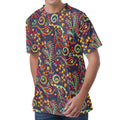 Mandala Floral Bohemian Pattern Print Men's Velvet T-Shirt