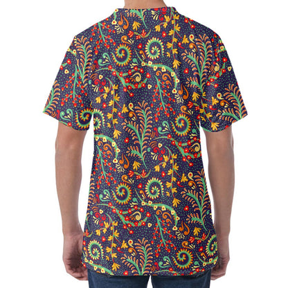 Mandala Floral Bohemian Pattern Print Men's Velvet T-Shirt