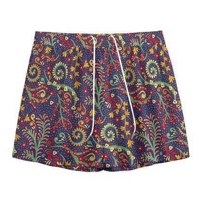 Mandala Floral Bohemian Pattern Print Mesh Shorts