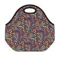 Mandala Floral Bohemian Pattern Print Neoprene Lunch Bag