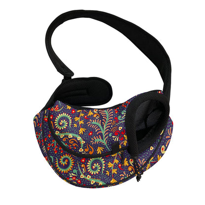 Mandala Floral Bohemian Pattern Print Pet Sling Carrier