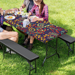 Mandala Floral Bohemian Pattern Print Picnic Table Cover