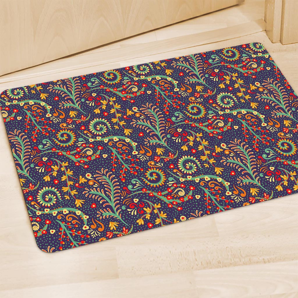 Mandala Floral Bohemian Pattern Print Polyester Doormat