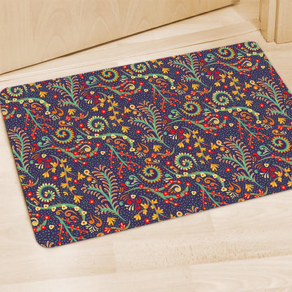 Mandala Floral Bohemian Pattern Print Polyester Doormat