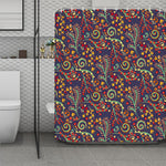 Mandala Floral Bohemian Pattern Print Polyester Shower Curtain