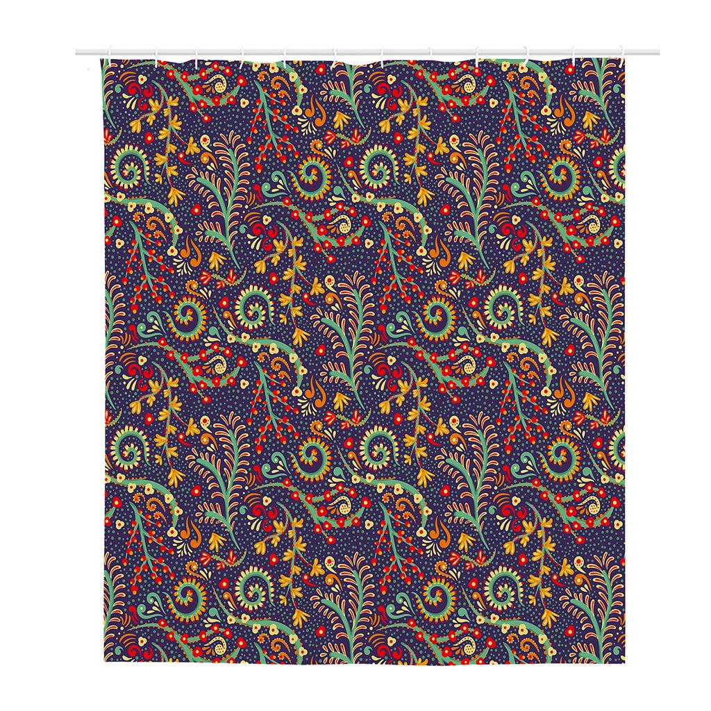 Mandala Floral Bohemian Pattern Print Polyester Shower Curtain