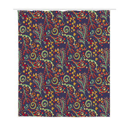 Mandala Floral Bohemian Pattern Print Polyester Shower Curtain
