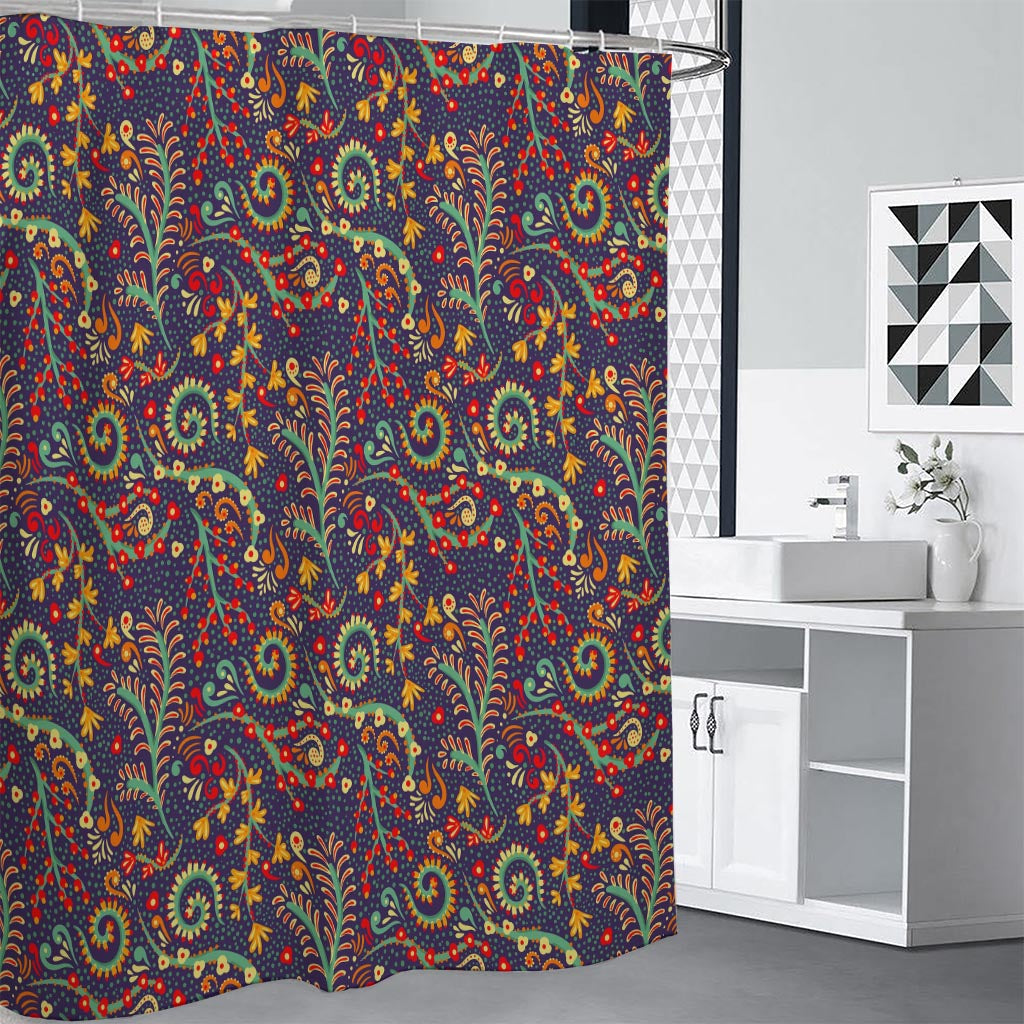 Mandala Floral Bohemian Pattern Print Premium Shower Curtain