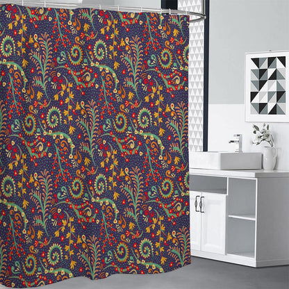 Mandala Floral Bohemian Pattern Print Premium Shower Curtain