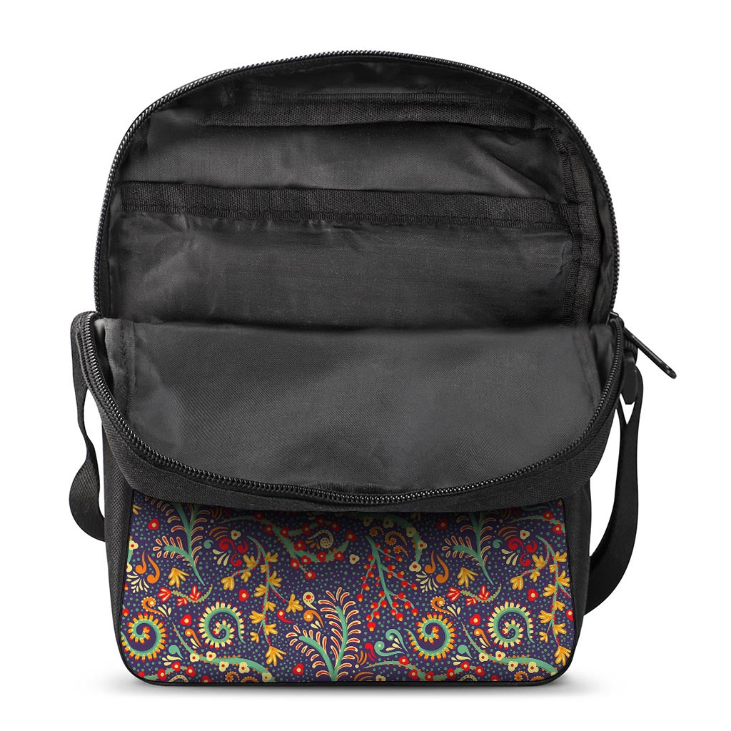 Mandala Floral Bohemian Pattern Print Rectangular Crossbody Bag