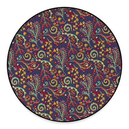 Mandala Floral Bohemian Pattern Print Round Floor Mat