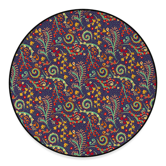 Mandala Floral Bohemian Pattern Print Round Floor Mat