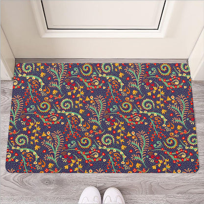 Mandala Floral Bohemian Pattern Print Rubber Doormat