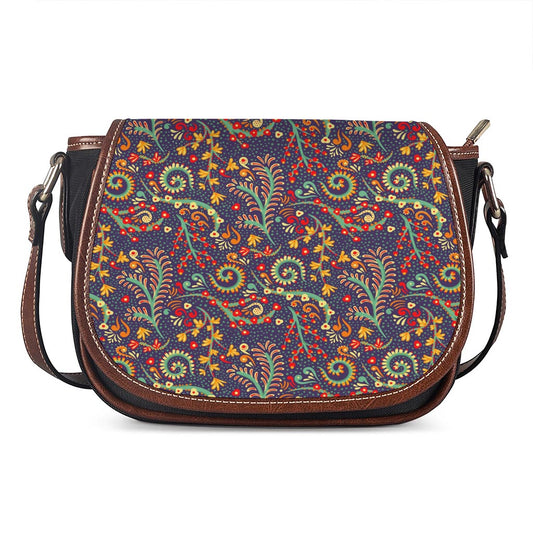 Mandala Floral Bohemian Pattern Print Saddle Bag