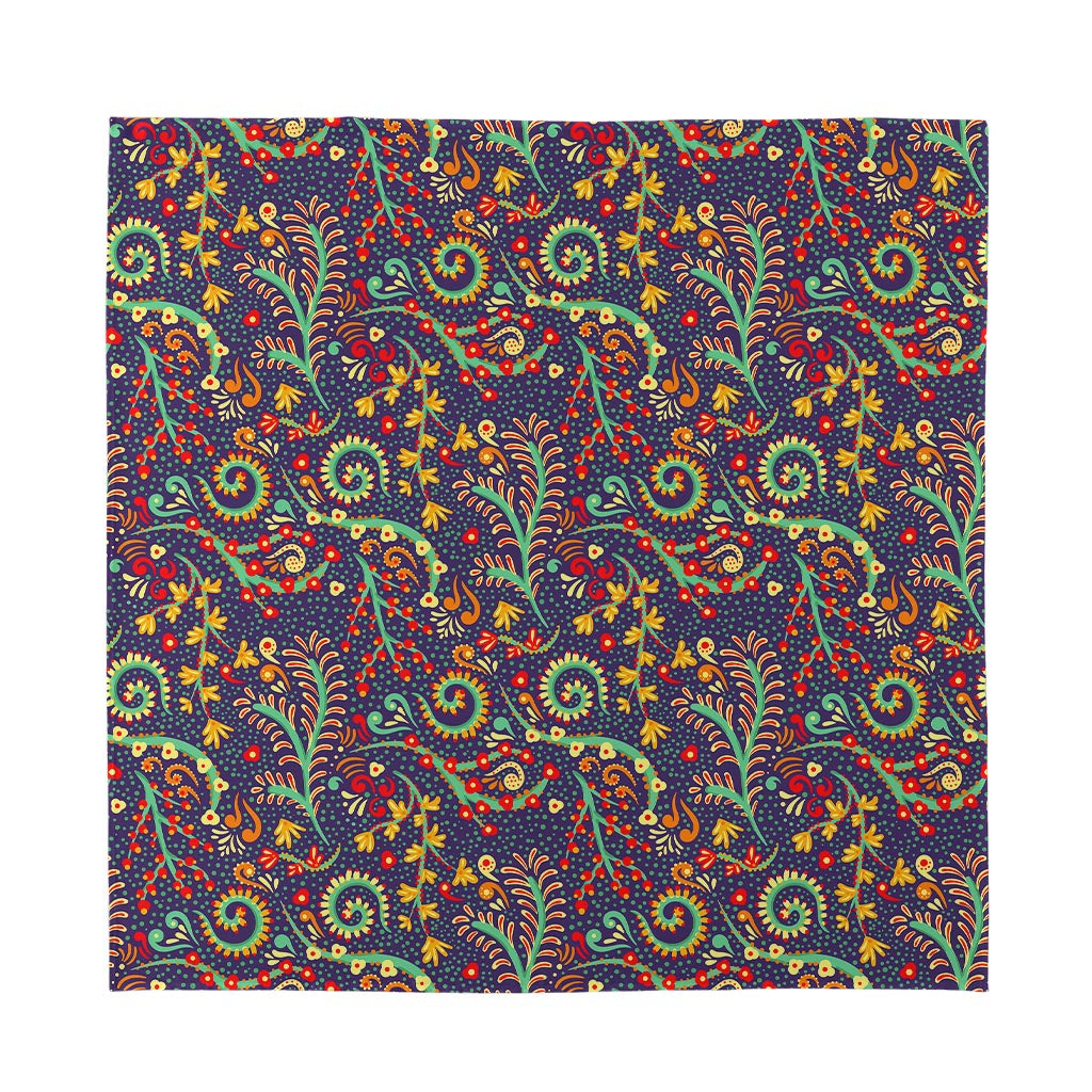 Mandala Floral Bohemian Pattern Print Silk Bandana