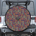 Mandala Floral Bohemian Pattern Print Tire Cover With Camera Hole
