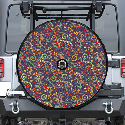 Mandala Floral Bohemian Pattern Print Tire Cover With Camera Hole