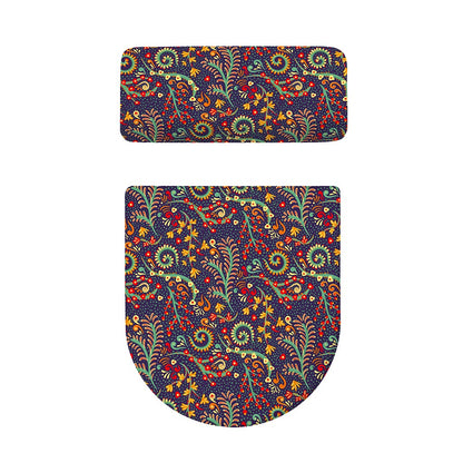 Mandala Floral Bohemian Pattern Print Toilet Lid And Tank Cover Set
