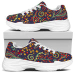 Mandala Floral Bohemian Pattern Print White Chunky Shoes
