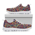 Mandala Floral Bohemian Pattern Print White Running Shoes