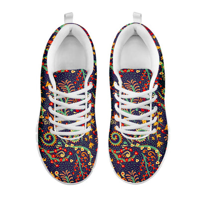 Mandala Floral Bohemian Pattern Print White Running Shoes