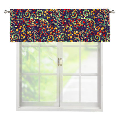 Mandala Floral Bohemian Pattern Print Window Valance