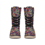 Mandala Floral Bohemian Pattern Print Winter Boots