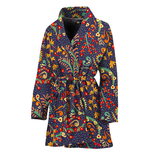 Mandala Floral Bohemian Pattern Print Women's Bathrobe