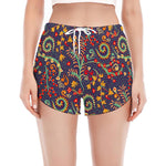 Mandala Floral Bohemian Pattern Print Women's Split Running Shorts