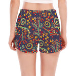 Mandala Floral Bohemian Pattern Print Women's Split Running Shorts