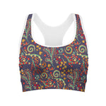 Mandala Floral Bohemian Pattern Print Women's Sports Bra