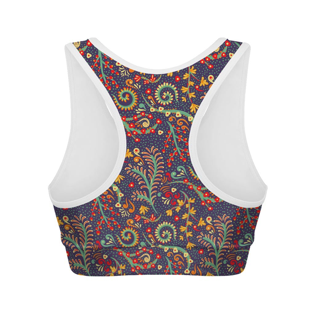 Mandala Floral Bohemian Pattern Print Women's Sports Bra