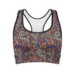 Mandala Floral Bohemian Pattern Print Women's Sports Bra