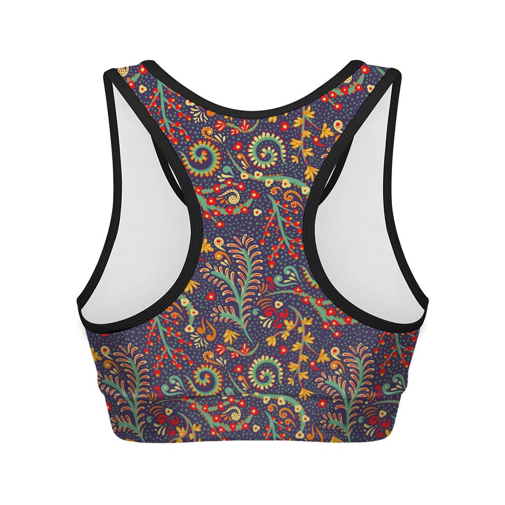 Mandala Floral Bohemian Pattern Print Women's Sports Bra