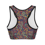 Mandala Floral Bohemian Pattern Print Women's Sports Bra