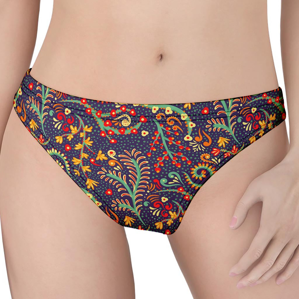 Mandala Floral Bohemian Pattern Print Women's Thong