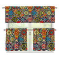 Mandala Star Bohemian Pattern Print 3 Piece Kitchen Curtains