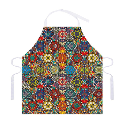 Mandala Star Bohemian Pattern Print Adjustable Apron